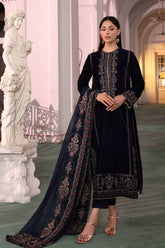 3 Piece Velvet Embroidered Suit (AV0011)